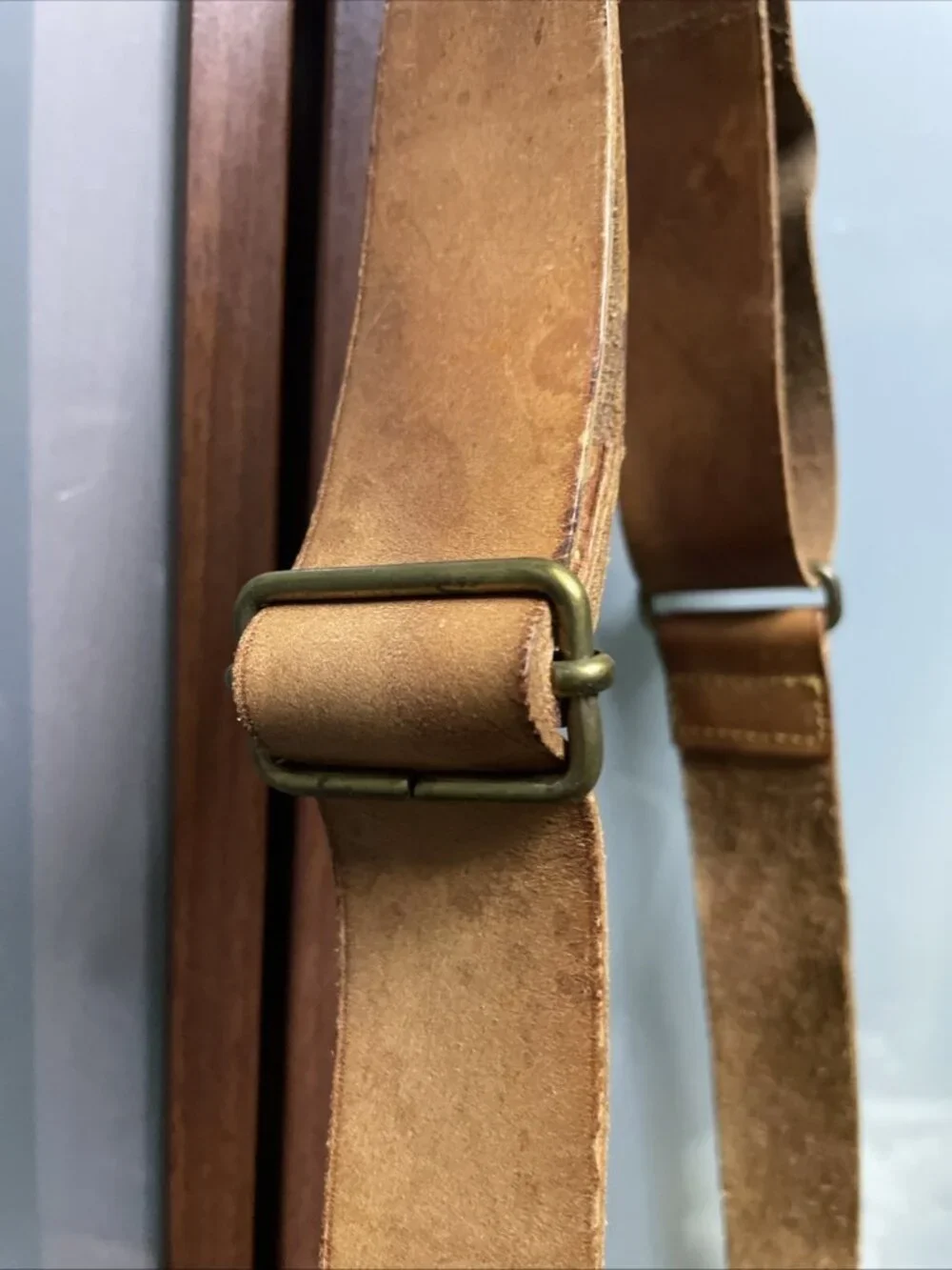 Polo Ralph Lauren Vintage 90s Leather Messenger Shoulder Bag Yellow Stitching